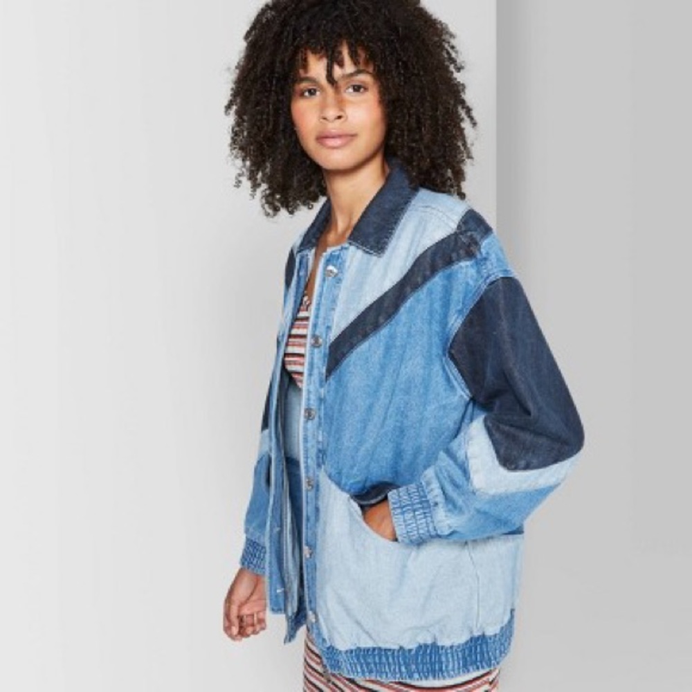Wild Fable Colorblocked Denim Trucker Jacket